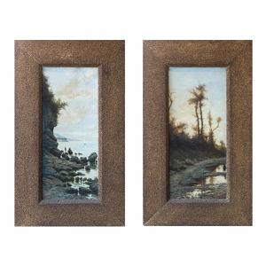 Giacinto Bo, "Vedute Naturali", olio su cartone, Epoca '800, Giacinto Bo, “Natural Views,” oil on cardboard, 19th century
